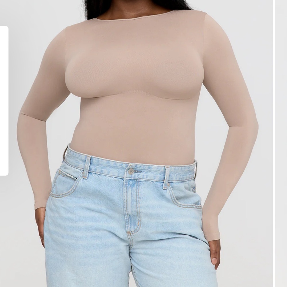 TALA 365 CONTOUR LONG SLEEVE SHAPING BODYSUIT - CAPPUCCINO